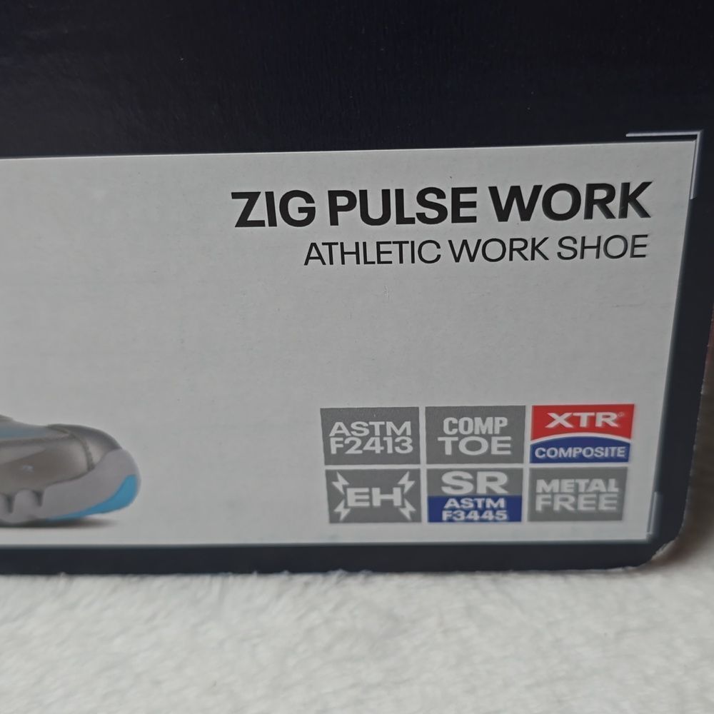 NIB Reebok Zig Pulse Work EH Comp Toe Sz 7.5 Wide Color:Grey/Powder Blue - Picture 9 of 11